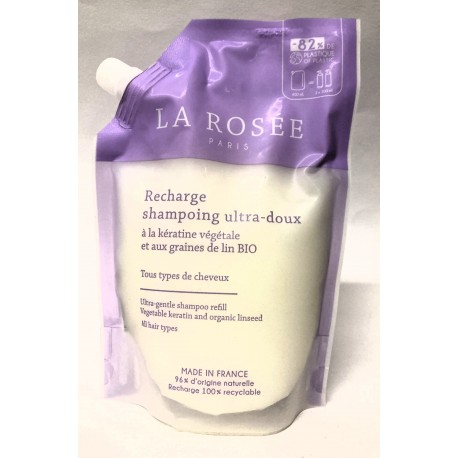 La Rosée - Recharge shampoing ultra-doux à la kératine végétale et aux graines de lin BIO (400 ml)