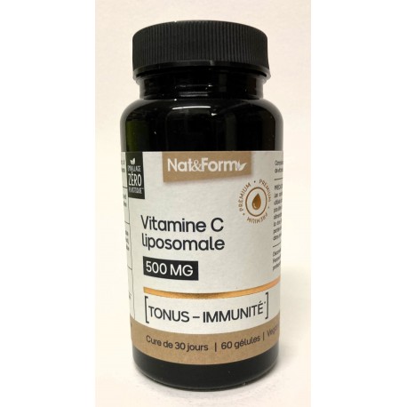 Nat&form - Vitamine C liposomale 500 MG . Tonus - Immunité (60 gélules)