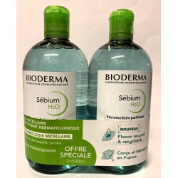 Bioderma - Sébium H2O eau micellaire purifiante (2 x 500 ml)