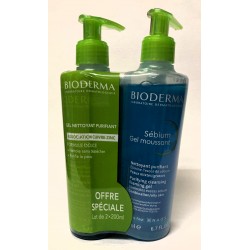 Bioderma - Sébium Gel moussant . Nettoyant purifiant (2x200 ml)