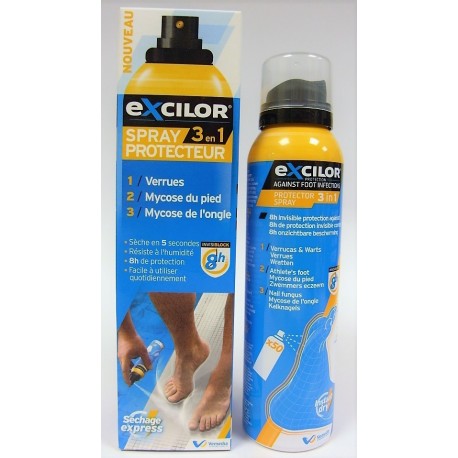 Excilor Spray Protecteur 3 En 1 Verrues Mycose Du Pied Mycose De Longle